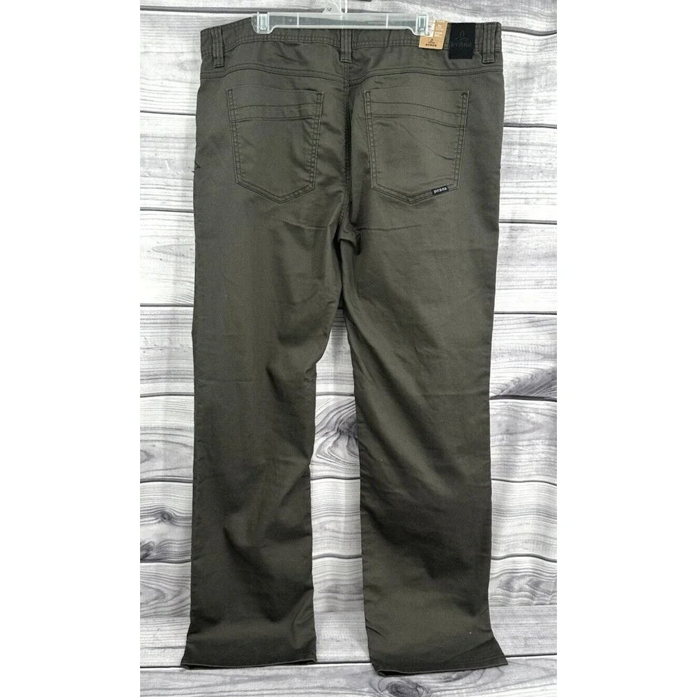 PRANA BRIDGER JEAN SLIM FIT STRAIGHT‎ LEG PANTS Men's Size 40 X 28 BLACK OLIVE
